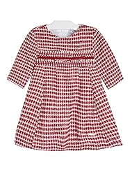 Girls Empire   Waistline Acrylic/Cotton/Polyamide/Polyester/Tweed/Velvet/Wool Round Neck  Pleated  Dress With a Bow(s) and a Ribbon 