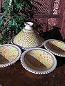 Medium patterned cooking tagine with 4 matching bowls