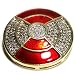 Jewelry : Champange and White Diamonds Pave Set 18k Yellow Gold Red Enamel Pin (T.w 1.25)