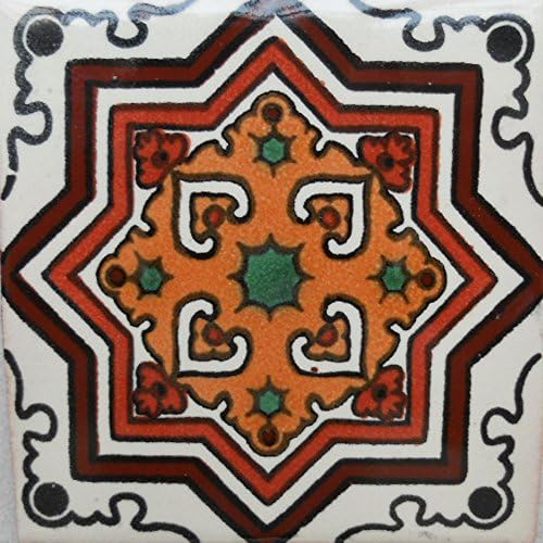 9 Hand Painted Talavera Mexican Tiles 4x4