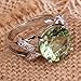 YAZILIND Women's Ring with Round Cut Big Stone Clear Green Cubic Zirconia CZ Silver Plated