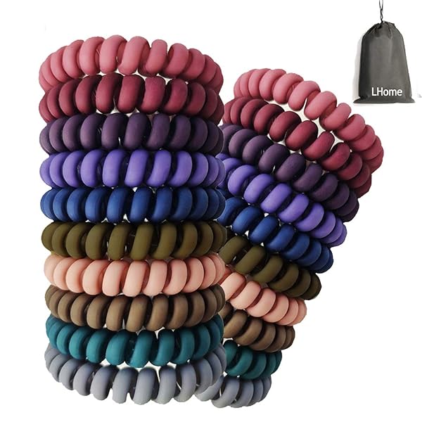 20 Pcs Spiral Hair Ties No Crease Colorful Coil Traceless Hair