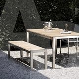 Luxury Gartenbank teak/Gestell edelstahl