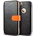 iPhone 6S Case / iPhone 6 Case, Verus [Vivid Diary][Black/Orange] - [Card Slot][Flip][Kickstand][Slim Fit][Wallet] - For Apple iPhone 6/6S 4.7