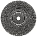 Weiler Trulock 5/8"-1/2" Arbor, 0.008" Wire Size, 6" Diameter, 3/4" Face Width, Steel Bristles, Narrow Face Crimped Wire Wheel Brush