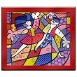 Fun Passion by Britto Laminated RED BACKGROUND Art 35 x 31