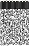 Black and White Isabella Kids Bathroom Fabric Bath Shower Curtain by Sweet Jojo Designs