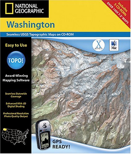 National Geographic TOPO! Washington Map CD-ROM (Mac)