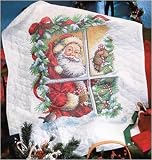 Candy Cane Santa Quilt Stmpd X-Stitch-34X43