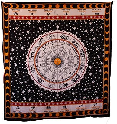 Handicrunch Mandala Tapestry, Wall Hanging, Large Table Runner Bed Cover Indian Art, 100% Cotton, Home Decor Wall Hanging, Table Cloth Home Décor Bed Spread, Cotton Bohemian Tapestry, Hippie Tapestry