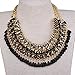 Black Bohemian Acrylic Beads Chunky Weave Bib Choker Necklace Pendant H129K05