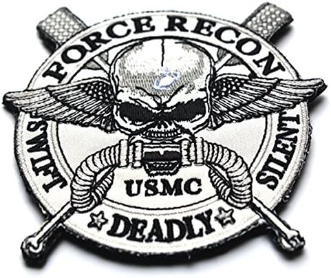 Maggie's Gift Tactical Patch 3D Embroidery Armband Tactical Patch With Velcro USMC Force Recon Swift Silent Deadly Patch / Morale Patch (USMC Force Recon Swift Silent Deadly)
