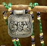 Turquoise and amethyst necklace, 'Ganesha Dances'
