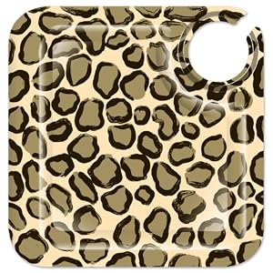 Lolita Love My Party Leopard 8-1/2-Inch Square Appetizer Plates, Set of 4