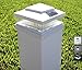 Plastic White 5 X 5 Outdoor 5 LED 78Lumens Solar Post Cap Light Designed to fit on 5x5 Hollow Vinyl/PVC/Plastic or Solid Wood/Composite Posts