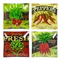 Vegetable Labels Glass Dish Set of 4 - Assorted (6")