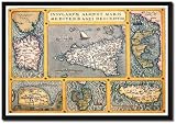Framed Art Poster 20x30, Maps of Italian Islands