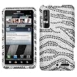 Rhinestones Protector Case for Motorola DROID 3 XT862, Zebra Stripes Full Diamond