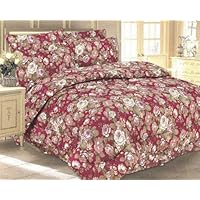 Floral Burgundy Bed in a Bag 6 Piece - Twin