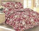 Floral Burgundy Bed in a Bag 8 Piece - Queen