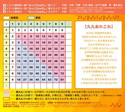 九九のうた『ろっくごじゅうし』