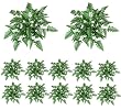 12 Bundles 17" Leather Fern Artificial Bushes