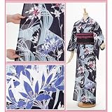 松田聖子　seiko matsuda　仕立て上がりゆかた　紺　草花柄【きもの山喜】