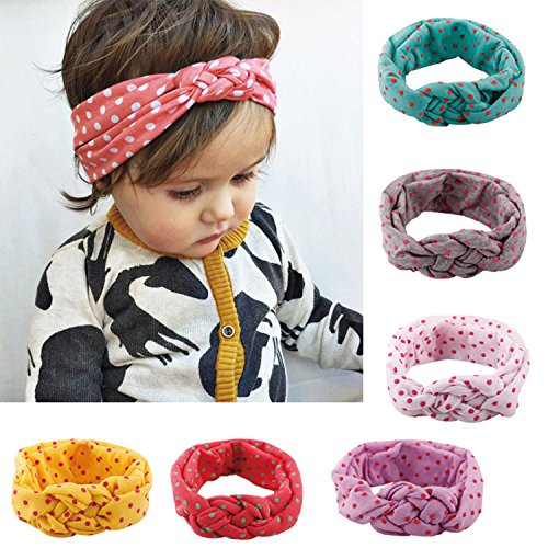 Baby Girl Multicolor Hair Hoops Headbands,Solid Bunny Ears,Bow Headbands(6 PACK)