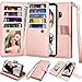 Njjex Galaxy S9 Case, for Samsung Galaxy S9 Wallet Case, PU Leather [9 Card Slots] ID Credit Magnetic Folio Flip Cover [Detachable] [Kickstand] Phone Case & Wrist Lanyard for Samsung S9 [Rose Gold]