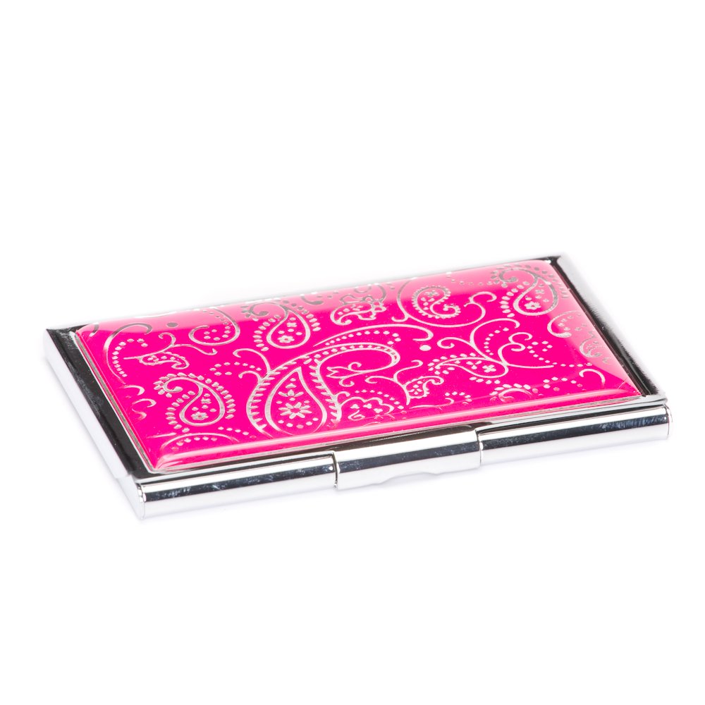 Pink Paisley Business Card Holder