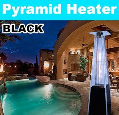 New MTN Deluxe Pyramid Outdoor Patio Flame Gas Propone Heater 40000 BTU Black