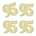 Gold Glitter 95 - No-Mess Real Gold Glitter Cut-Out Numbers - 95th Birthday Party Confetti - Set of 24