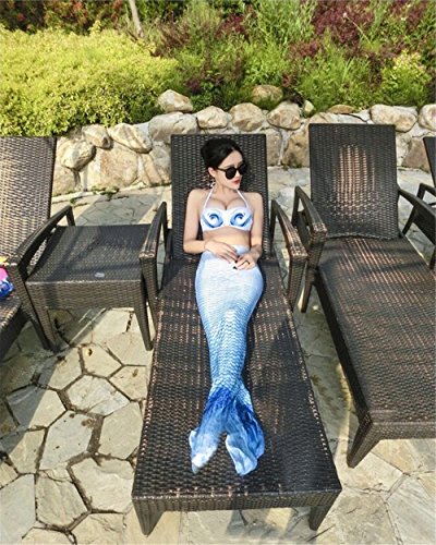 Kpblis174; Mermaid Tails Costume for Swimming,High Flexibility Blue Mermaid Swimsuit for Adults Includes Bikini (M)