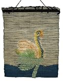 Home Sweet Home II - Natural jute wall hanging / picture, hand woven