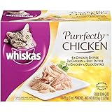 WHISKAS PURRFECTLY Chicken Variety Pack Wet Cat Food 3 Ounces (Four 10-Counts)