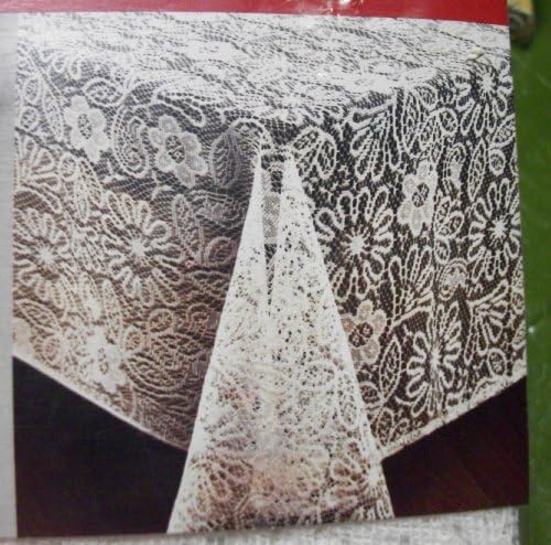 White Fabric Lace 52x70in Tablecloth