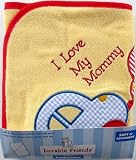 I Love Applique Hooded Towel, Yellow