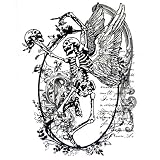Women's T-Shirt : Skeleton - Goth Design with Dancing Skeleton and Skull