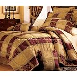 15P MAROON JEWEL PATCHWORK COMFORTER BED IN A BAG QUEEN by KingLinen
