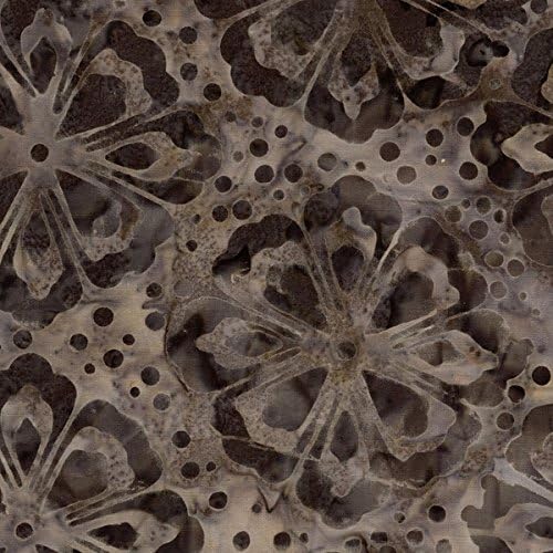 Fresh Water Designs Kahuna Batiks Fabric - Flower &amp; Dot - Ebony #KAH01-024