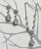 Flower & Pear Drop in Silver Jewelry
