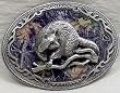 Raccoon (Coon Hunting) Wildlife Series Enamel Pewter Buckle, Sport Buckles