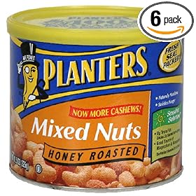 Planters Honey Roasted Mixed Nuts, 11.5-Ounce Packages (Pack of 6) by Planters