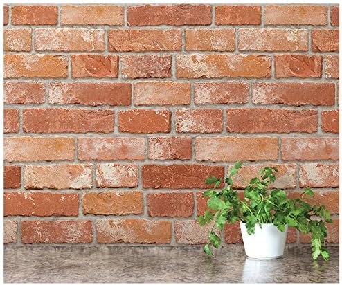 TOONILOVE Brick pattern contact paper prepasted wallpaper for wall stickers self adhesive removable peel and stick DIY interior decorating home TL-HWP-21632 1.64 ft by 9.84 ft