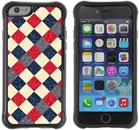 iArmor Hybrid Anti-Shock Defend Case / Vintage Retro Red Checkered Diner Pattern / Apple iPhone 6