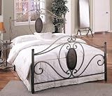  : Queen Size Bronze Finish Metal Bed Headboard and Footboard
