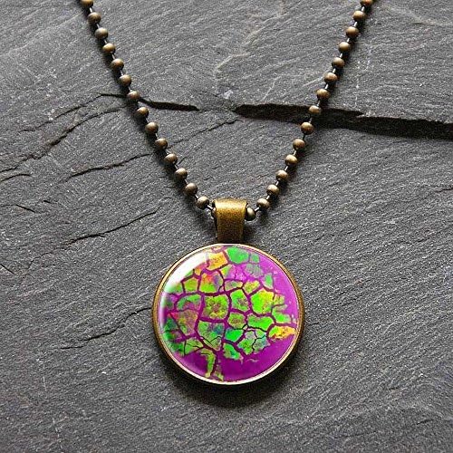 Picture Pendant Necklace with a Tree Painting under a glass dome Bezel Pendant Art Photo Necklace by Ducky Rubin for StudioDjewelry