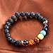 Creativelife Natural Agate 8mm Lava Energy Stone Colorful Beads Bracelet