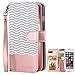BENTOBEN Compatible with iPhone 6 Case, Flip Folio Premium Faux Leather Cover Wallet Credit Card Slots Cash Holder Wristlet Detachable Slim Case for iPhone 6/6S 4.7 inch [Patented Pattern], Rose Gold