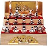 一秀 作 ひな人形 木目込 雛人形 十五人飾 平安雛 14-1号 桐収納